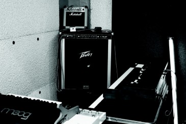 Bruce Ledingham's somewhat crowded rehearsal corner