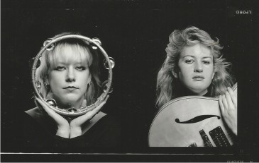 The Hip Type, 1987 (photo by Neil Lucente)Tracy Brooks (left, lead vocals) andErica Leiren (right, bass and backup vocals.)